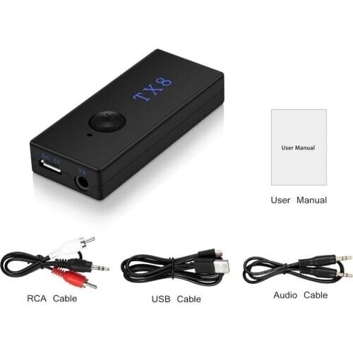 Wireless Bluetooth Transmitter RCA Input 3.5mm Jack Audio Transmitter Adapter for TV to Headphone Speaker Sound Transmitter