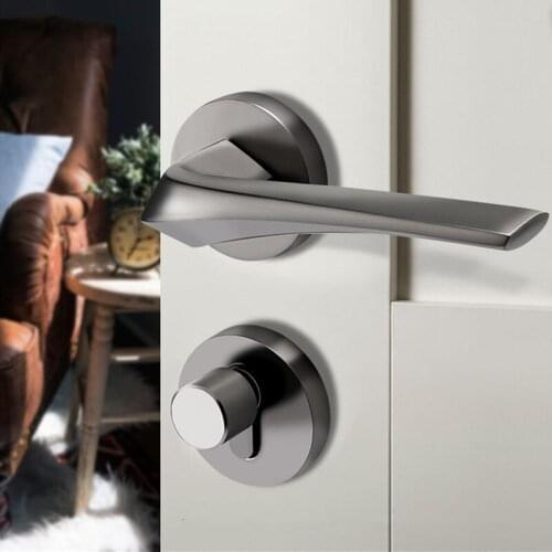Zinc Alloy Silent Security Door Locks Interior Door Handle Lock Hotel Room High-Grade Mute Mechanical Lock Furniture Hardware