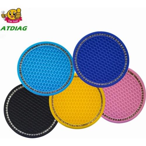 Bling Glitter Acrylic Diamond Car Coaster PVC Travel Auto Cup Mats Insert Coaster Anti Slip Crystal Vehicle Interior Accessories