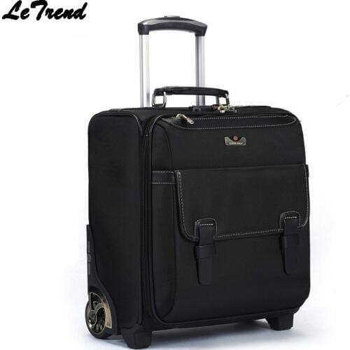 Letrend Caster Business Rolling Luggage Trolley Women 17 inch Carry On Luggage Wheel Suitcases Travel Bag Men Multifunctio Trunk