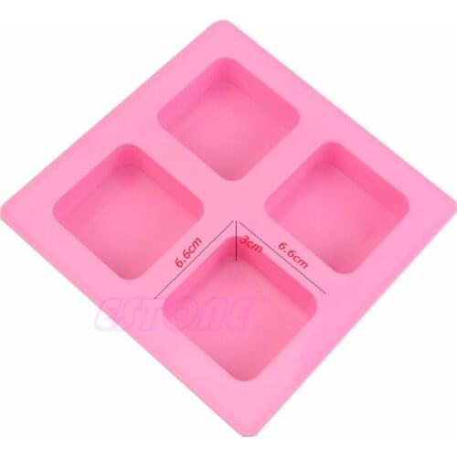 Four - Square Silicone Mould Ice Cube Tray Cake Muffin Soap Cupcake DIY Molds