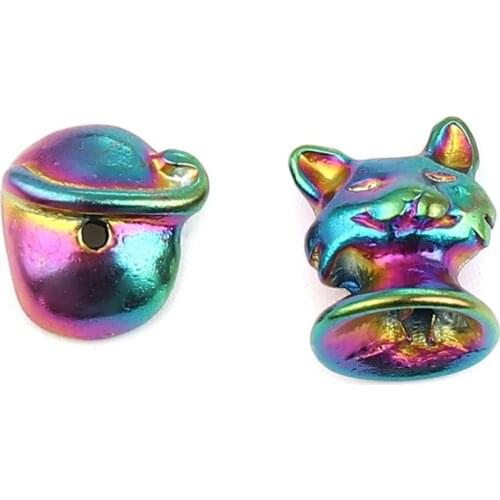 DoreenBeads Animal Shape Zinc Alloy Beads Caps Cat Animal Multicolorfor DIY Jewelry Findings,3 set