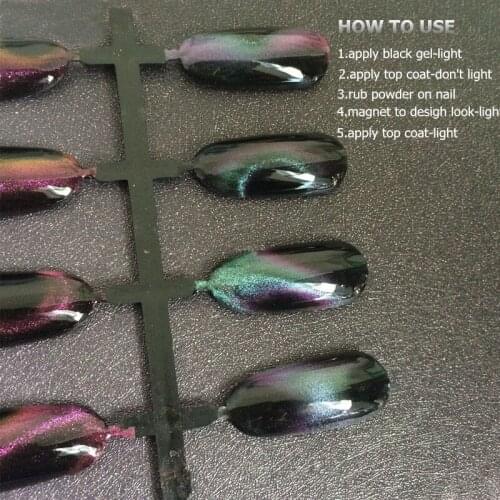 WHOLESALE 10g CHAMELEON 3D Cat Eye Magnet Powder Dust Cats Eyes Pigment Mirror Chrome Glitter UV Gel Polish Nail Art Decoration