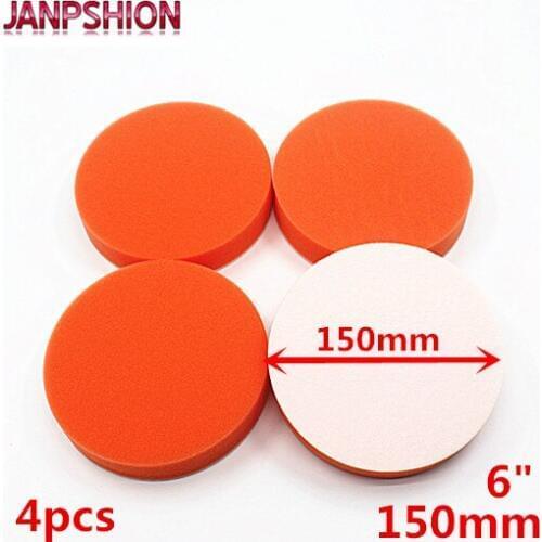 JANPSHION 4PC 150mm Gross Polishing Buffing Pads 6" flat sponge Car Polisher Clean waxing Auto paint maintenance care