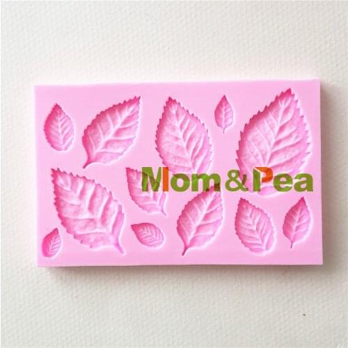 Mom&Pea 1371 Free Shipping Leaf Silicone Mold Cake Decoration Fondant Cake 3D Mold Soap Mold Food Grade