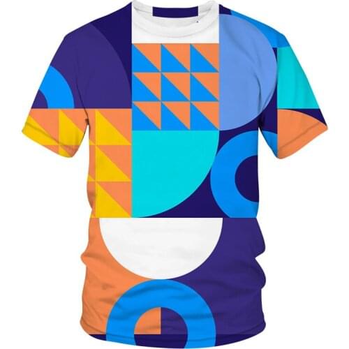 2021 New Fashion T-shirt Abstract pattern Top Men T-shirt 3D Printed Geometry T-shirts Popular Short Sleeve For Male Casual Tops
