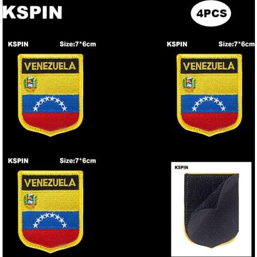 National Flag Patch Hook Loop Venezuela Badges Armband 3D Stick on Jacket Backpack Stickers