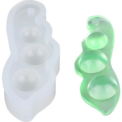 NOT AS LONG factory spot crystal epoxy mold clip bean pendant silicone with hole DIY making jewelry pea pendant handmade jewelry