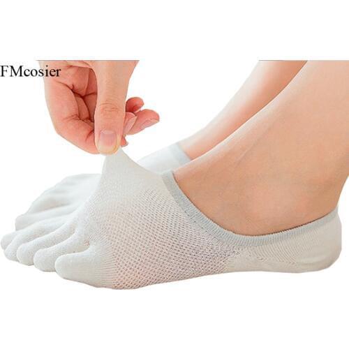 10 Pairs Summer Women Short Socks 5 Fingers No Show Non Slip Boat Invisible Socks Low Cut Toe Soks Calcetines Invisibles
