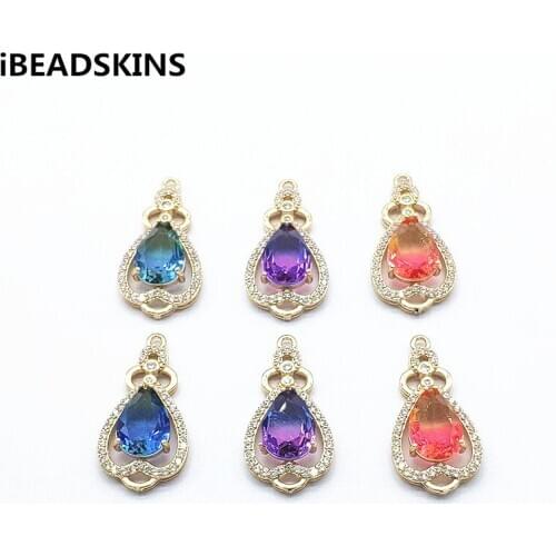 New arrival! 33x17mm 20pcs Cubic Zirconia Drop shape Connectors for Hand Made Earrings DIY parts,Jewelry Findings & Components