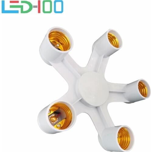 NEW E26 E27 6 5 4 3 in 1 LED Light Bulbs Socket Adapter Splitter, Standard Lamp Holder Base Converter for Home Commercial Light