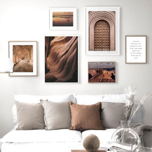 Landscape Mountain Gallery Lake Quotes Wall Art Canvas Painting Nordic Posters And Prints Wall Pictures For Living Room Decor