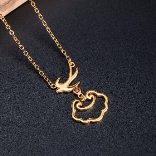 VLA Creative National Style Design Swallow Necklace 2021 Trend Fashion Simplicity 925 Sterling Silver Cloud Pendant