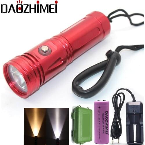 Professional XM-L2 Diving Light IPX8 Waterproof Scuba Dive Flashlight Underwater 100m Torch Lamp lanterna Use 26650 battery