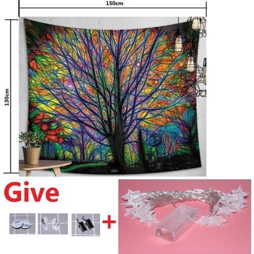 Psychedelic Forest Bohemian Hippie Tapestry for Bedroom Living Room Colorful Tree Tapestry Wall Hanging Mandala Wall Hanging
