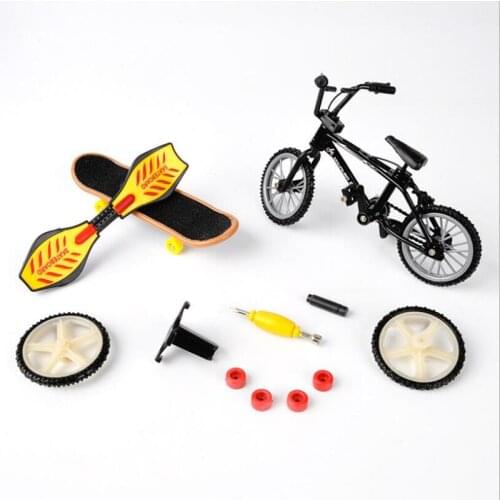 Alloy Finger Skateboard Toy Bicycle Set Finger Skateboard Scooter Vitality Board Extreme Sports Outdoor Game Toys for Children