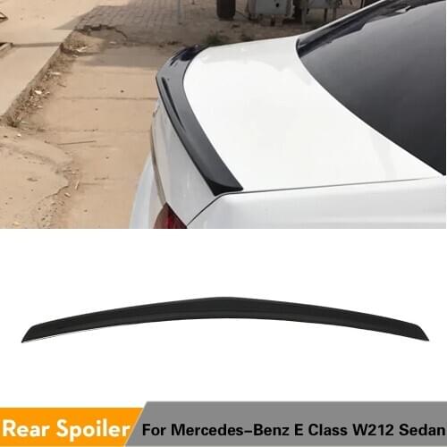 Rear Trunk Spoiler Boot Lip Wing for Mercedes-Benz E Class W212 E550 E350 E63 AMG 2010 - 2013 PU Unpainted Gray Primer