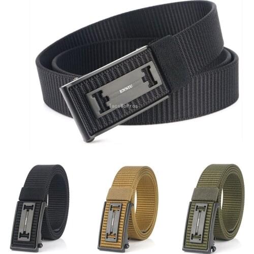 Tactical Belt Military Quick Release Magnetic Buckle Shooting Training Hiking Belt Soft Real Nylon Sports Hunting Accessories