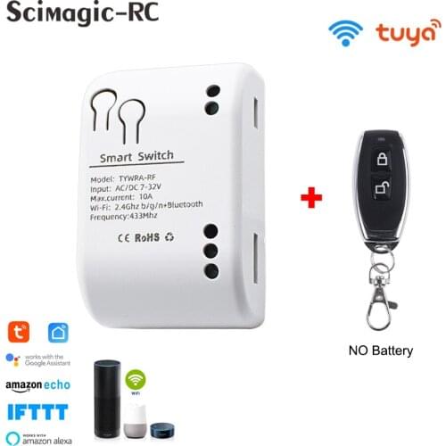 Tuya Universal WiFi Switch Smart Life APP Voice Relay Controller Timer Module Google Home Alexa 7V-32V 10A RF Remote Receiver
