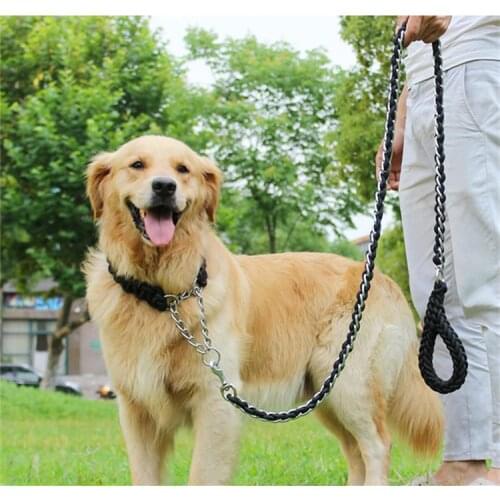 High Quality Upgraded color collar rope Large Dog Leashes Iron chain Bite proof Pet Traction Rope For large Dogs Pet Products XL