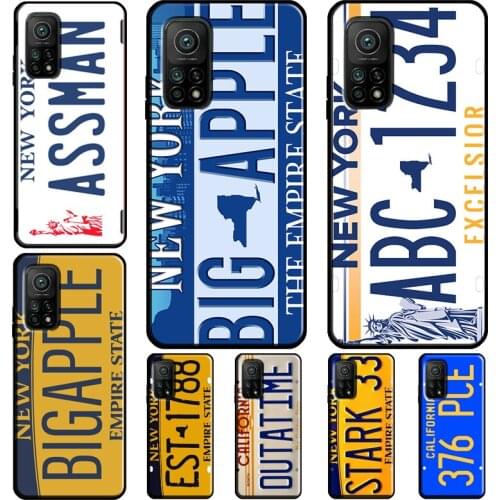 License Plate Number New York Back Cover For POCO F3 M3 POCO X3 Pro Case For Xiaomi Mi 11 Lite Note 10 Mi 9T 10T Pro