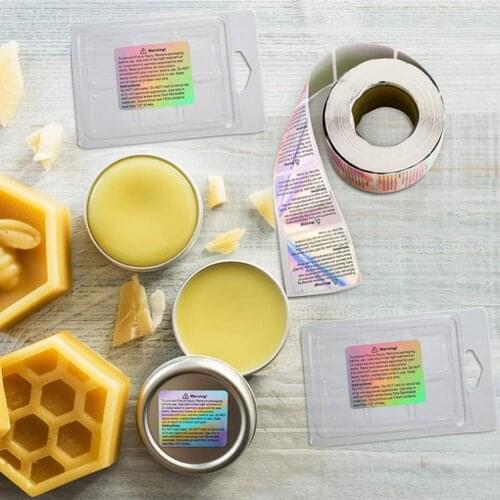 1Roll/500x Candle Warning Label Tin Jar Container Sticker Wax Melting Safety