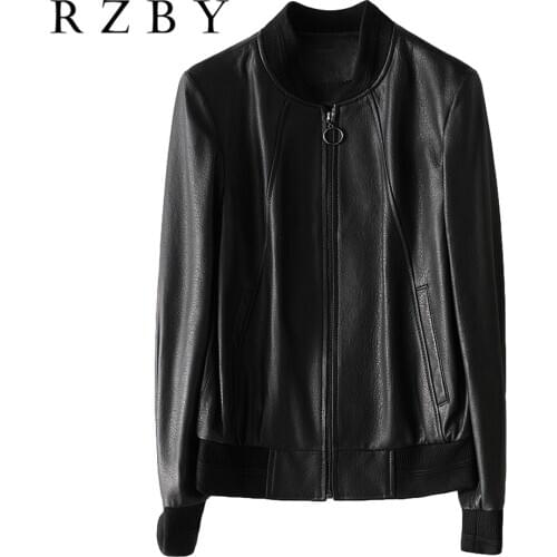100% Real Genuine Leather Jacket Women Coat Moda Mujer Doudoune Natural Sheepskin Coat Korean Style Short Slim 양피가죽자켓 RZBY309
