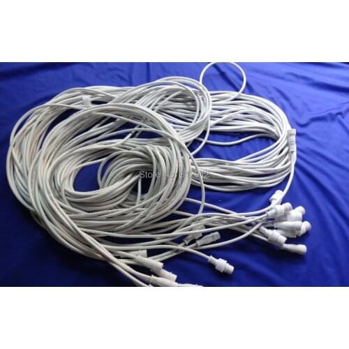 3 core 3.0m long waterproof extention cable male and female;black color: the male connects diameter:15mm