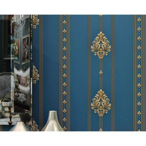 Beibehang 3D three-dimensional European fine embossed non-woven wallpaper bedroom living room TV background hotel room wallpaper
