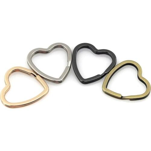 5pcs Metal New Style Heart Shape Split Rings Double Loop Keyring Fashion Keychain Keys Holder DIY Leather Craft Hardware