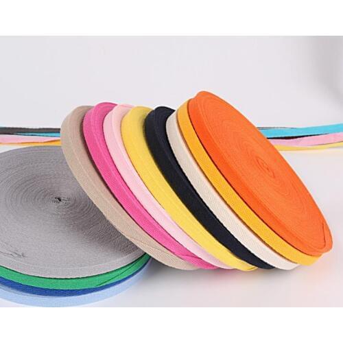 50 meters long 1cm wide Multicolor Flat Cotton Cord String Strap Rope Thread for Pants Waist Bag Hat Hoodies shoes 1 Roll