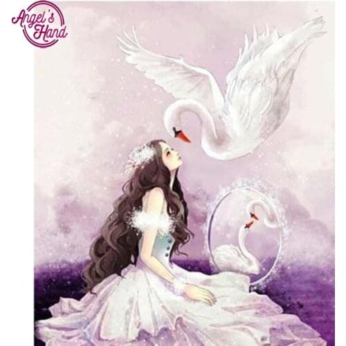 5D Cartoon Diamond Embroidery Picture of Rhinestone Home Decor Painting Handmade Gift Diamond Mosaic Swan Lover