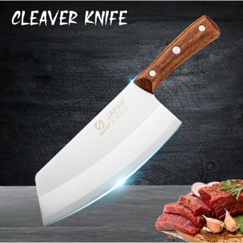 8" Kitchen Knife Meat Cleaver Chef Knife Stainless Steel Butcher Knife Slicing Vegetables Chinese Chef Knife