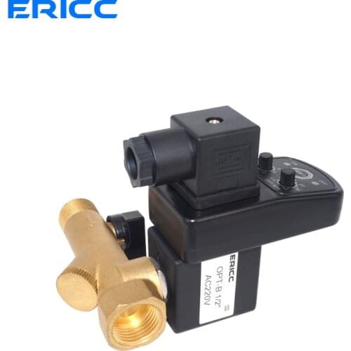 AC 220V 110V 1/2" DN15 OPT-B with Timer 2 Way Gas Tank Water Automatic Electronic Drain Valve Air Compressor