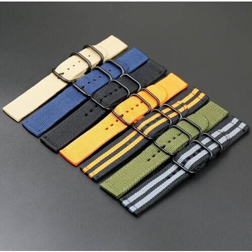 Watch accessories black nylon strap 18mm20mm22mm24mm suitable for men and women sports watch strap