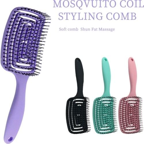 Private Label Anti-Static Relaxing Elastic Detangling Comb Detangle Massage Brush For Hair