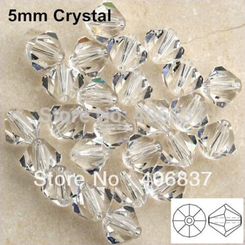 Free Shipping! 576pcs/Lot, AAA Chinese Top Quality 5mm Crystal Clear Crystal Bicone Beads
