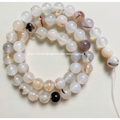Free Shipping Natural Stone Sardonyx White Agates Round Beads 15" Strand 4 6 8 10 12MM Pick Size For Jewelry