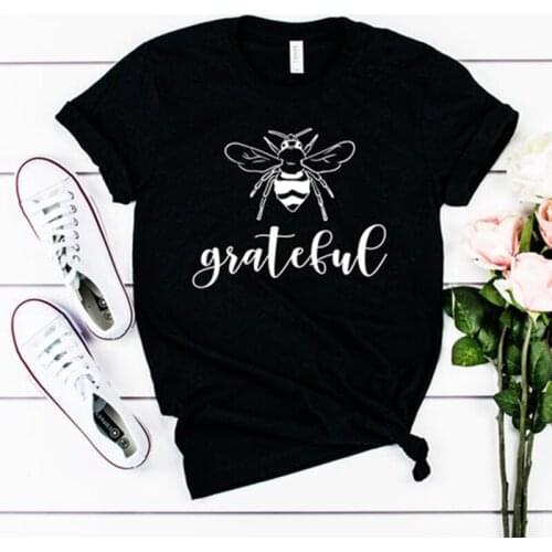 Grateful Bee T Shirts Women Clothing 90s Aesthetic Clothes Streetwear T-shirts Save The Bees Graphic Tee Cotton Top Dropshipping