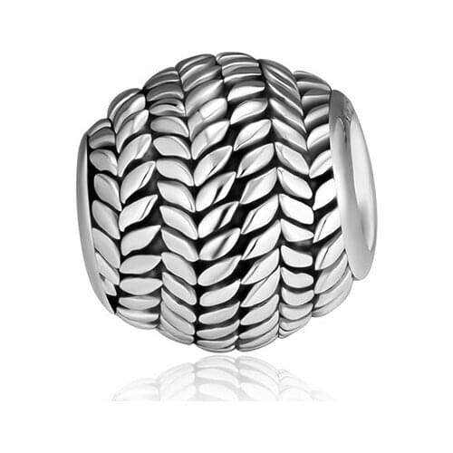 CKK 925 Sterling Silver Ear of wheat All Around Silver Beads Fits Pandora Bracelet Charms for DIY Jewelry Making Gift Femme