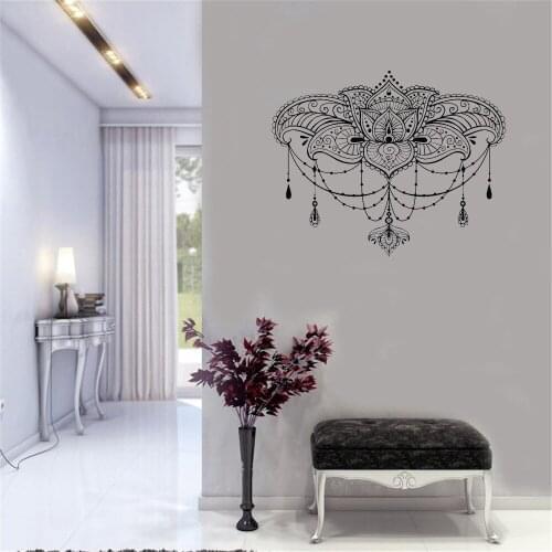 Mandala Lotus Flower Wall Decals For Bedroom Yoga Studio Bohemian Home Decor Vinyl Art Stickers Wall Decor DW9124
