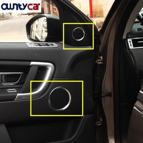 For Land Rover Discovery Sport 2015 2016 Accessories Door Speaker Ring Trim Sticker ABS Matte Chrome Car Styling