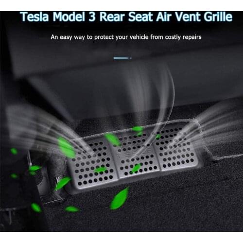 Farmogo Tesla Model 3 seat air vent cover grille air conditioner vent protector under front seat (2 PCS)
