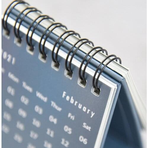 Hot Sale Desk Calendar 2021 Simple Solid Color Plan Book Calendars 2021 Decoration Flipped 360 Degrees Organizing Planning