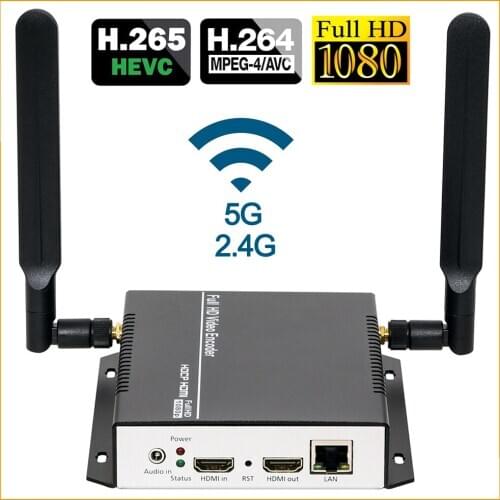 HEVC HDMI Video Audio to RTSP RTMP RTMPS M3U8 SRT Streaming Encoder Wireless H265 H.264 HD Video to IP Stream Encoder IPTV WIFI