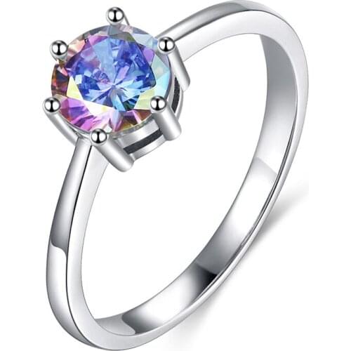 Classic Luxury 6 Claws Design AAA Cubic Zircon Engagement Ring for Women and Girl Party Fashion Crystal Rings 2019 Jewelry