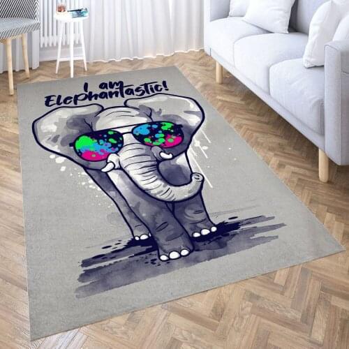I am elephantastic Carpet for Living Room 3D Anime Cartoon Rug Gamer Teen Room Bedside Lounge Rug Kids Children Floor Mats