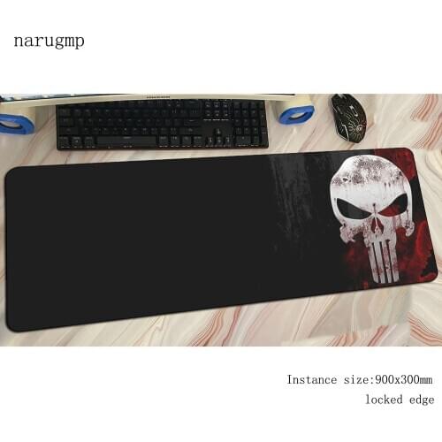 Punisher skull pad mouse 900x300mm computer gamer mouse pad locked edge padmouse locrkand mousepad ergonomic gadget office mats