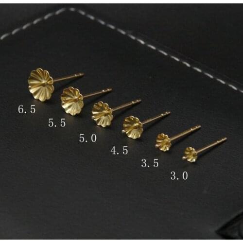 MADALENA SARARA Au750 Women Eearring Needle Mountings Various Size Options For 18K Gold DIY Jewelry Making