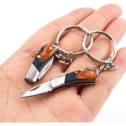 Small Folding Keychain Knife Multi-function Survival Tactical Pocket Knives Camping Fruit Knife EDC Hiking Outdoor Tool